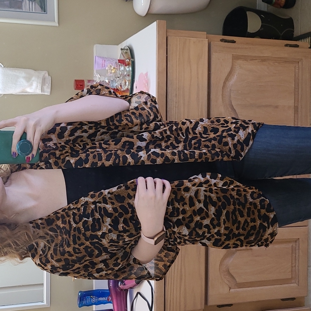 Cheeta print cardigan